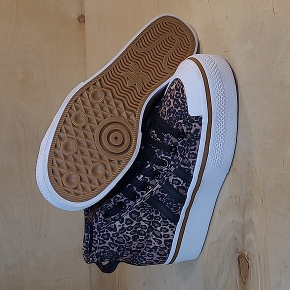 Adidas Nizza Platform Mid Leopard Print Design Shoes - Picture 9 of 10
